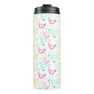 Neon Stethoscope Pattern Thermal Tumbler