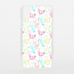 Neon Stethoscope Pattern iPhone XS Case