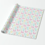 Neon Stethoscope Pattern Wrapping Paper