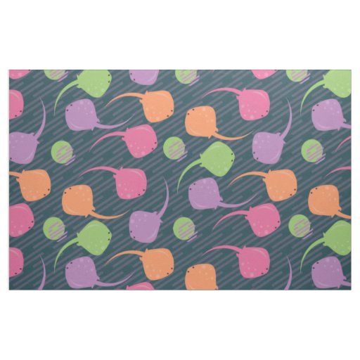 Neon Stingrays Repeat Pattern Fabric