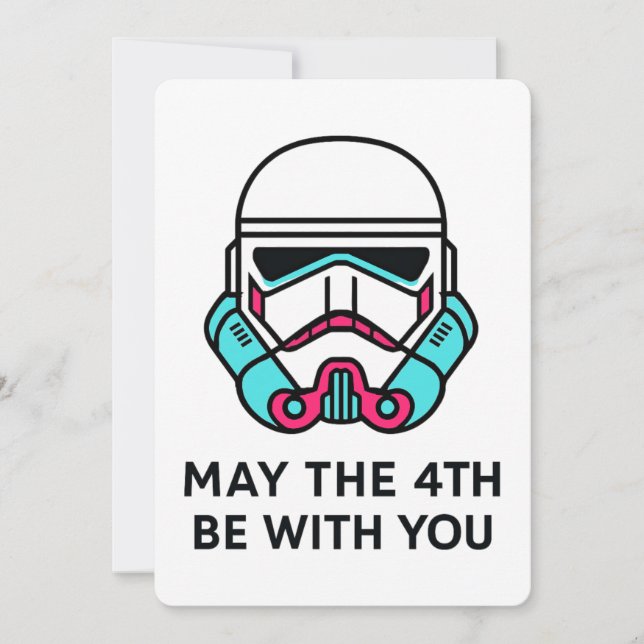 Neon Stormtrooper May the 4th Be With You Poster Invitation (Front)