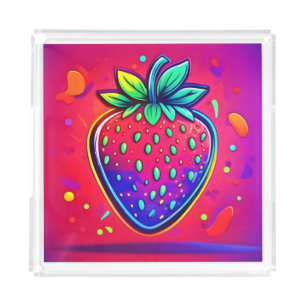 Neon Strawberry Pop Acrylic Tray