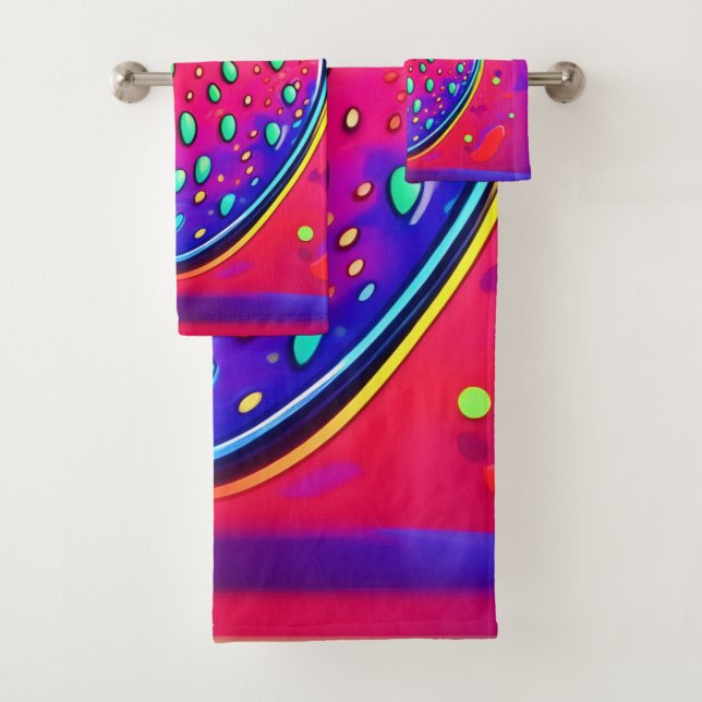 Neon Strawberry Pop Bath Towel Set (Insitu)