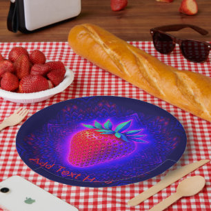 Neon Strawberry vivid Look paper plate