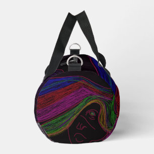Neon String Lights Silhouette Duffel Bag