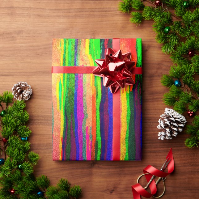 Neon Stripe Wrapping Paper (Holiday Gift)