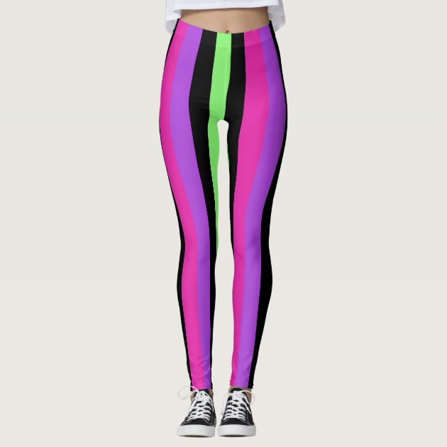 Music Legs Black Pink Vertical Striped Tights | Angel Clothing