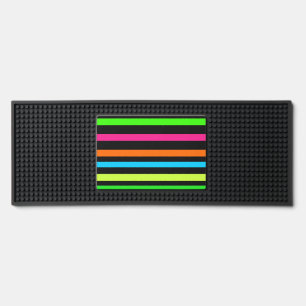 Neon stripes bar mat