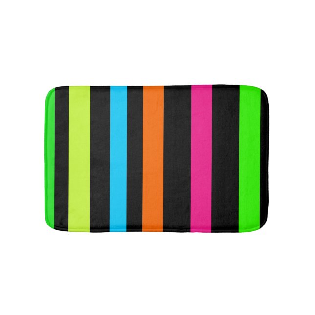 Neon stripes bath mat (Front)