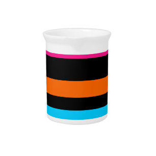 Neon stripes beverage pitcher