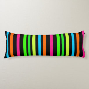 Neon stripes body pillow
