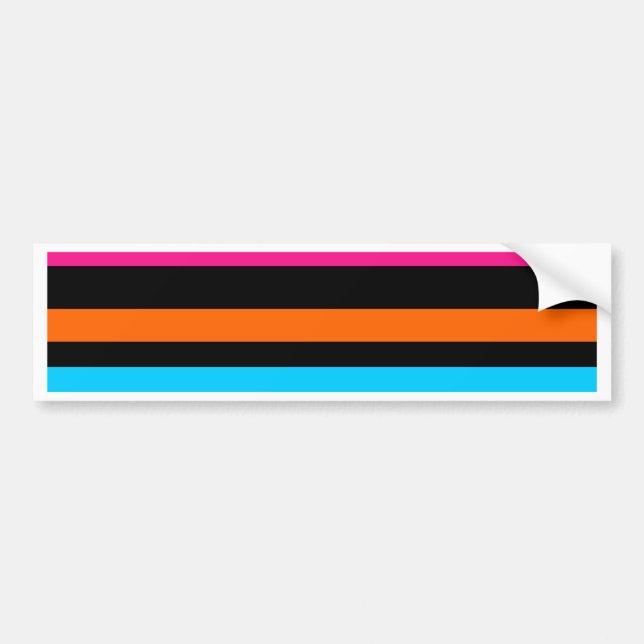 Neon stripes bumper sticker (Front)