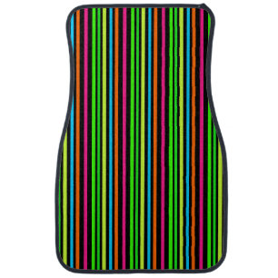 Neon stripes car floor mat