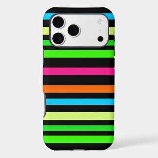 Neon stripes iPhone 17 pro max case
