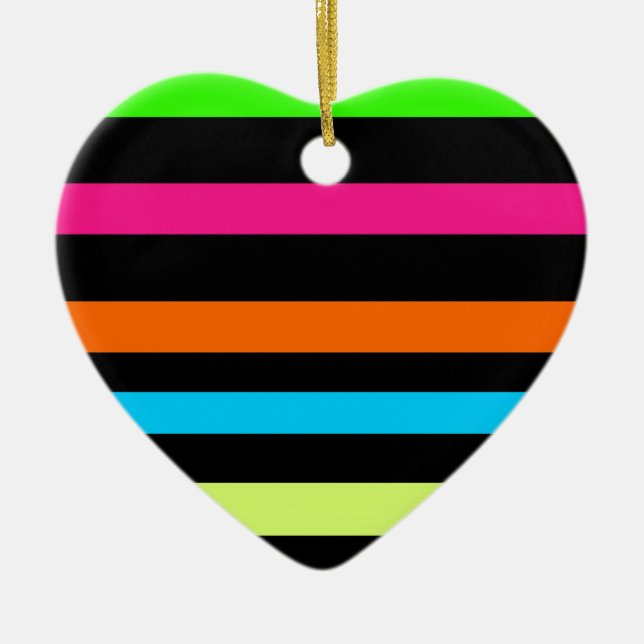 Neon stripes ceramic ornament (Front)
