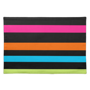 Neon stripes cloth placemat
