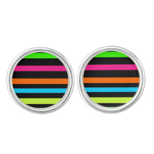 Neon stripes cufflinks