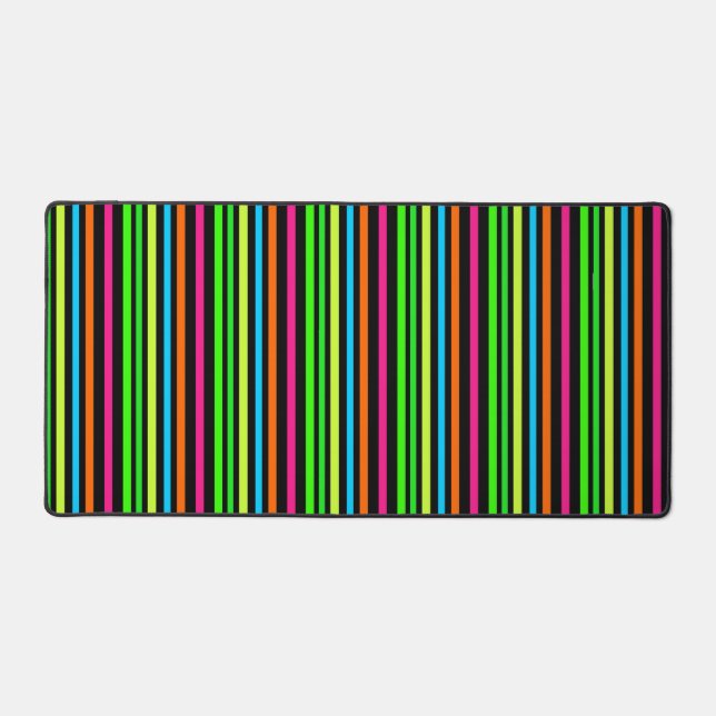 Neon stripes desk mat (Front)