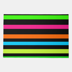 Neon stripes doormat