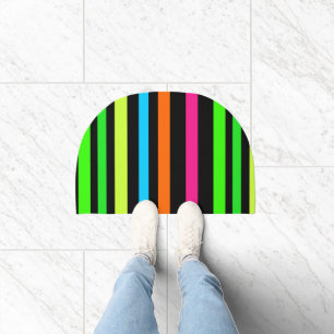 Neon stripes doormat