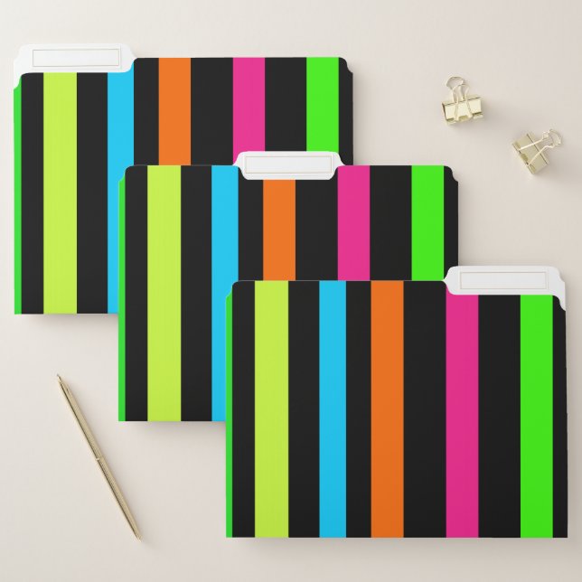 Neon stripes file folder (Set)