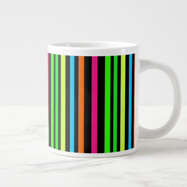 Neon stripes giant coffee mug (Right)