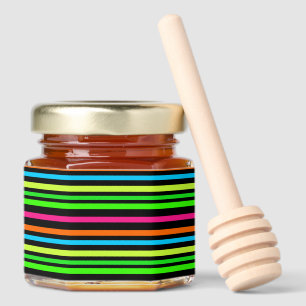 Neon stripes honey jar favors