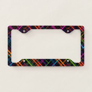 Neon stripes-inspired license plate frame