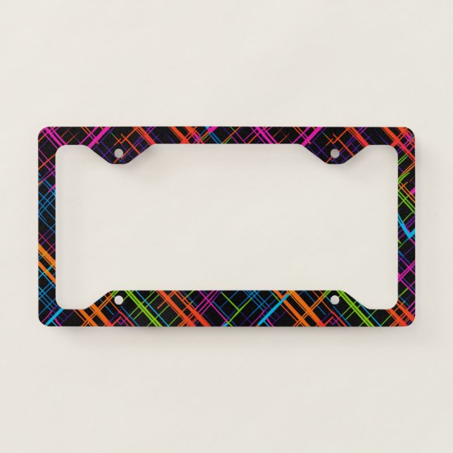 Neon stripes-inspired license plate frame (Front)