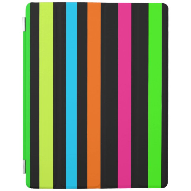 Neon stripes iPad smart cover (Front)
