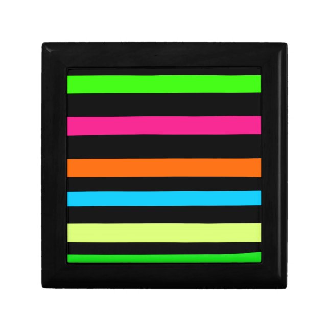 Neon stripes keepsake box (Front)