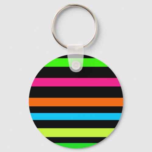 Neon stripes keychain