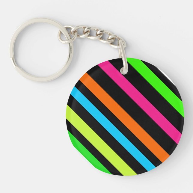 Neon stripes keychain (Front)