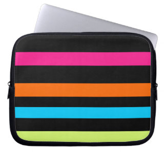 Neon stripes laptop sleeve