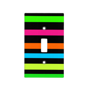 Neon stripes light switch cover