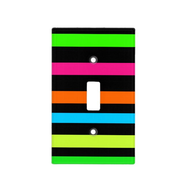 Neon stripes light switch cover (Front)