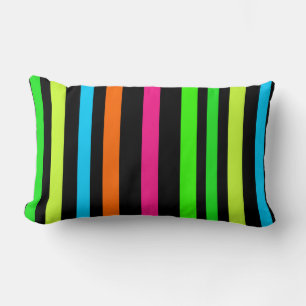 Neon stripes lumbar pillow