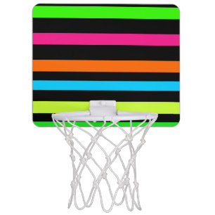 Neon stripes mini basketball hoop