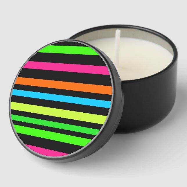 Neon stripes mini candle favors (Corner)