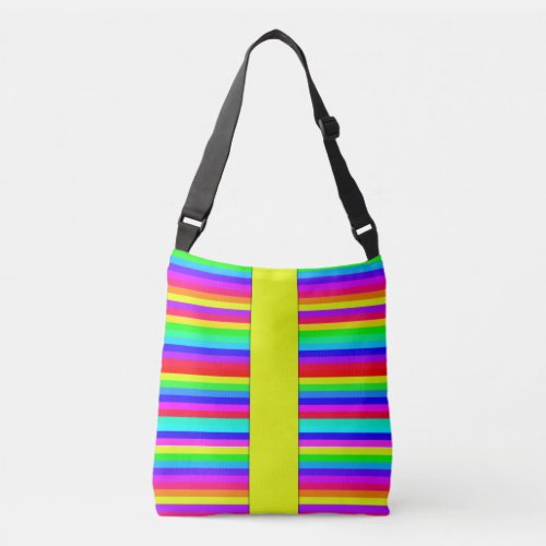 Neon Stripes Of Funky Color Crossbody Bag