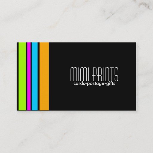 Customizable Neon Stripes on Black Business Card