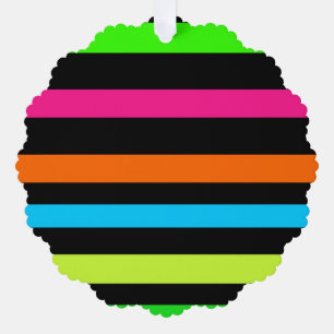 Neon stripes ornament card