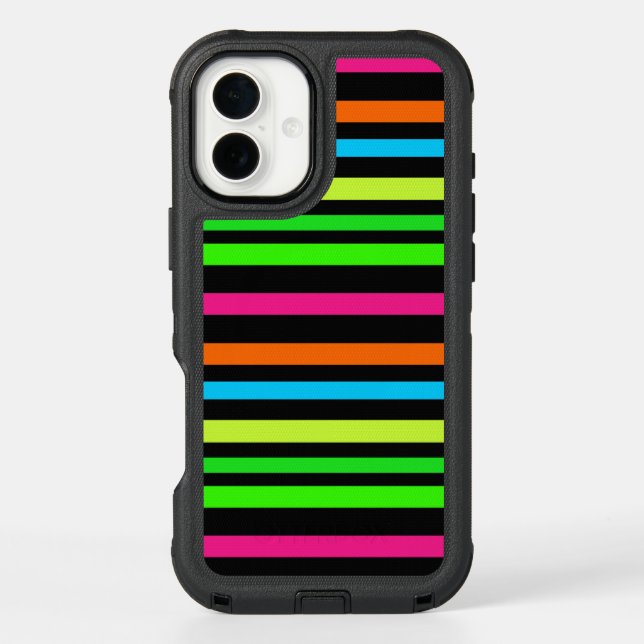 Neon stripes otterbox iPhone case (Back)