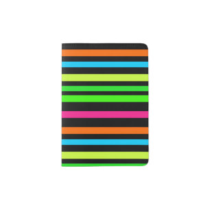 Neon stripes passport holder