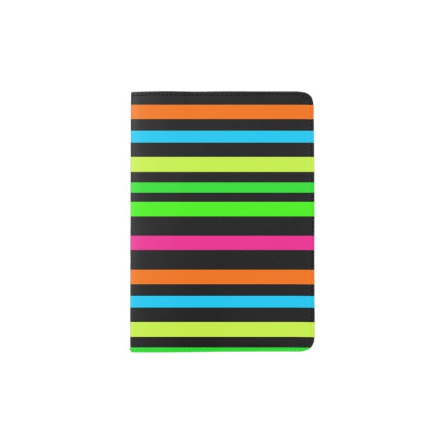 Neon stripes passport holder (Front)