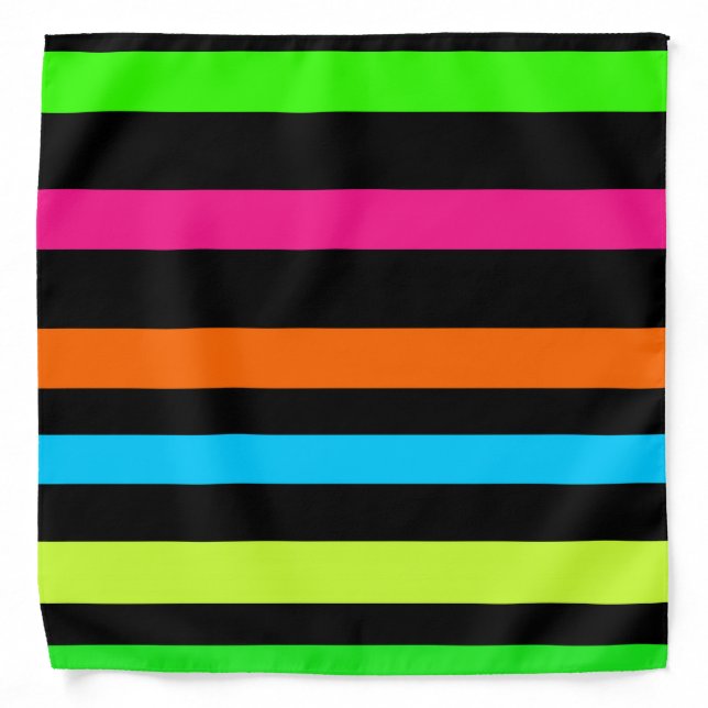 Neon Stripes Pattern Bandana (Front)