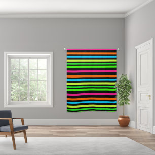 Neon Stripes Pattern Blackout Curtains