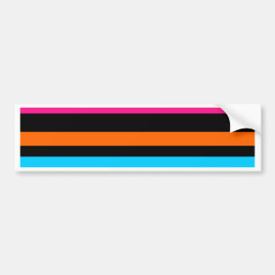 Neon Stripes Pattern Bumper Sticker