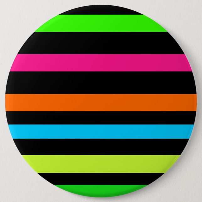 Neon Stripes Pattern Button (Front)