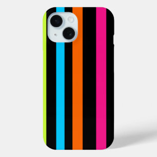 Neon Stripes Pattern iPhone 15 Case